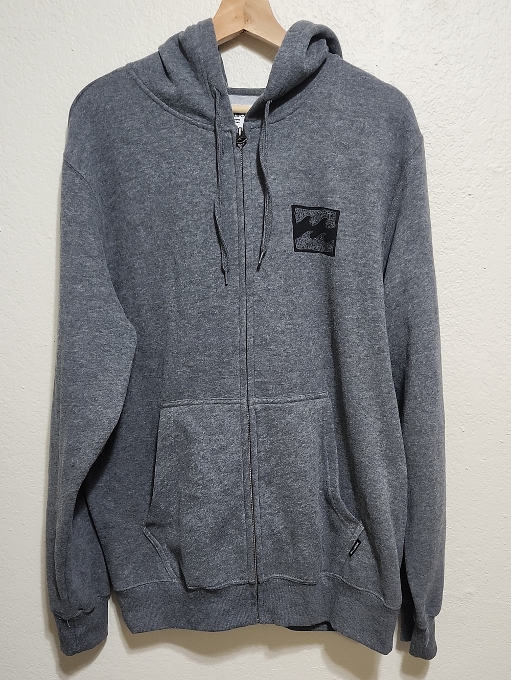 Billabong Men’s All Day Full-Zip Fleece Hoodie Grey Heather Sz XL EUC Comfy Fit